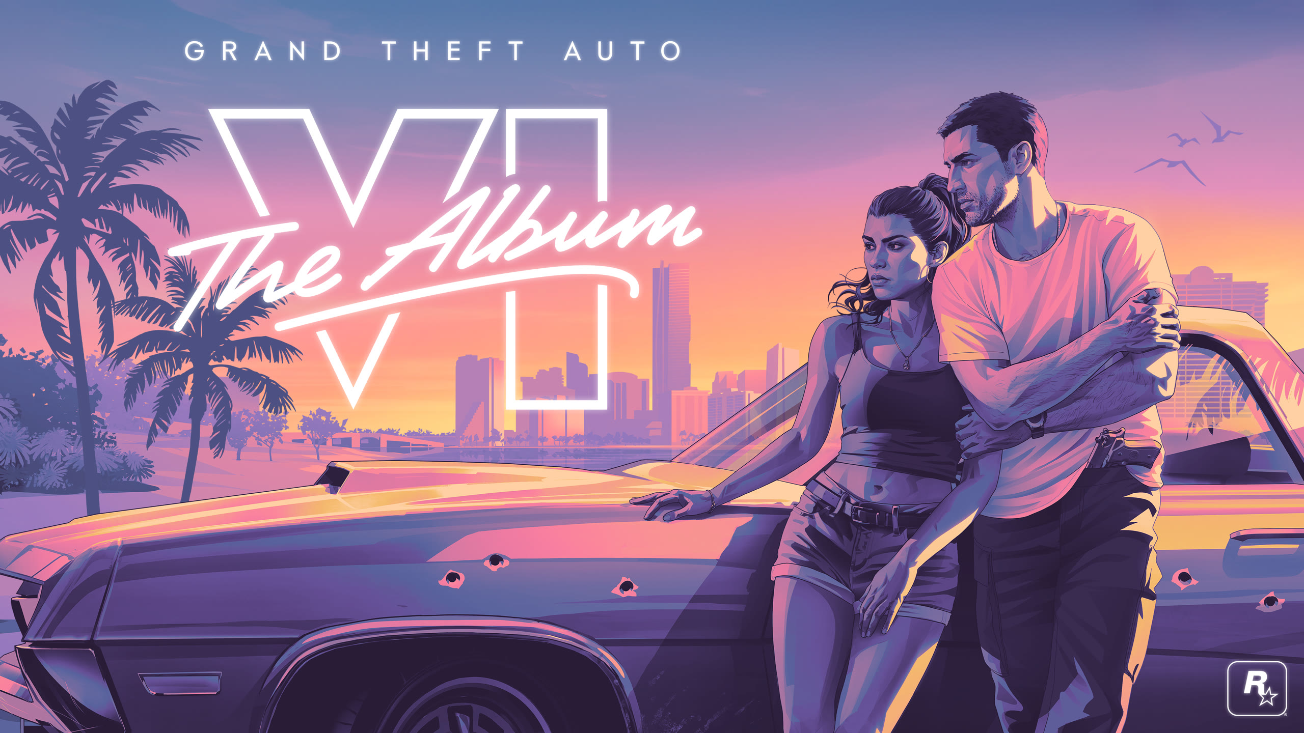La pochette de Grand Theft Auto VI: The Album, la bande-son officielle du jeu. (Image officielle Rockstar.)